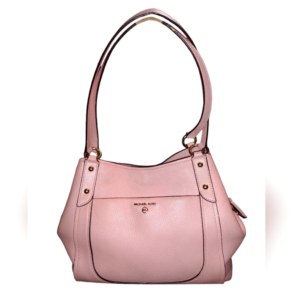 Michael Kors Molly Pink Pebble leather Large Shoulder Tote Bag with dust bag - Picture 2 of 11